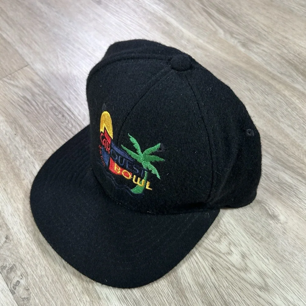 VTG 1997 Car Quest Bowl Snapback Hat Miami Virginia Mohr Black Wool Cap
